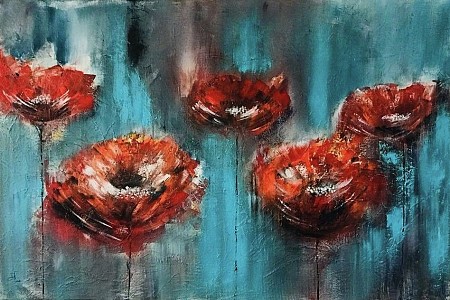 Poppies geschilderd door Gemstones-Art