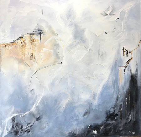 Between mountains and clouds geschilderd door Gemstones-Art