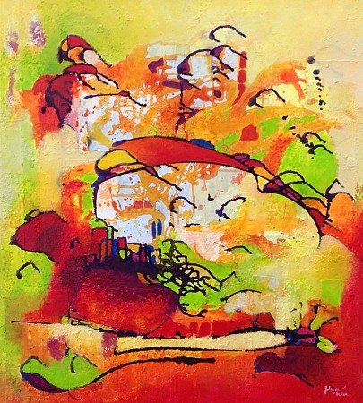 Time flies geschilderd door Jolanda van Hattum